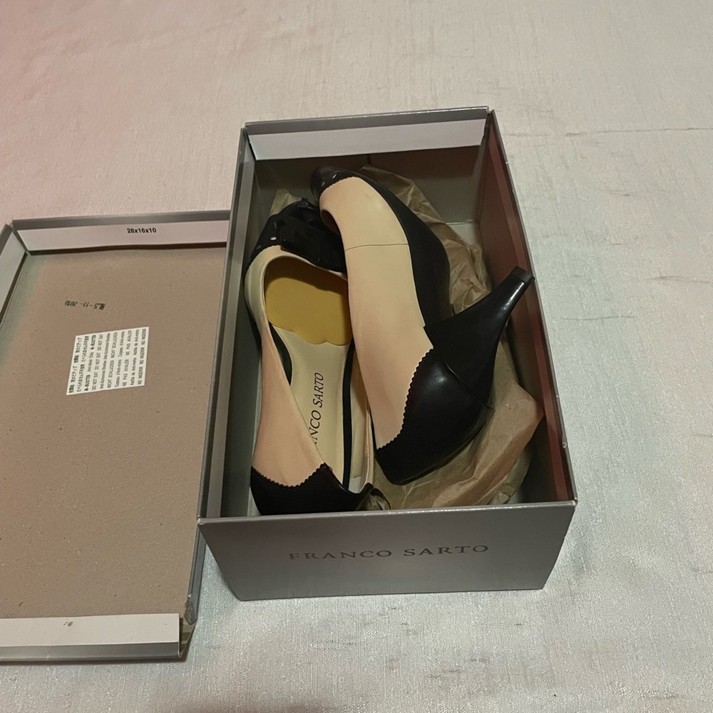 Franco Sarto (IN BOX) Black and Cream Women's Shoes - Picture 7 of 8